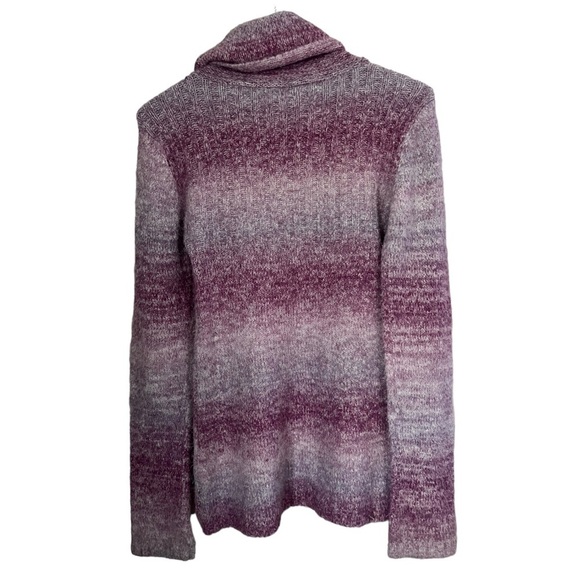 Y2K Purple Ombre Turtleneck Tunic Knit Sweater Top XL - Picture 2 of 3